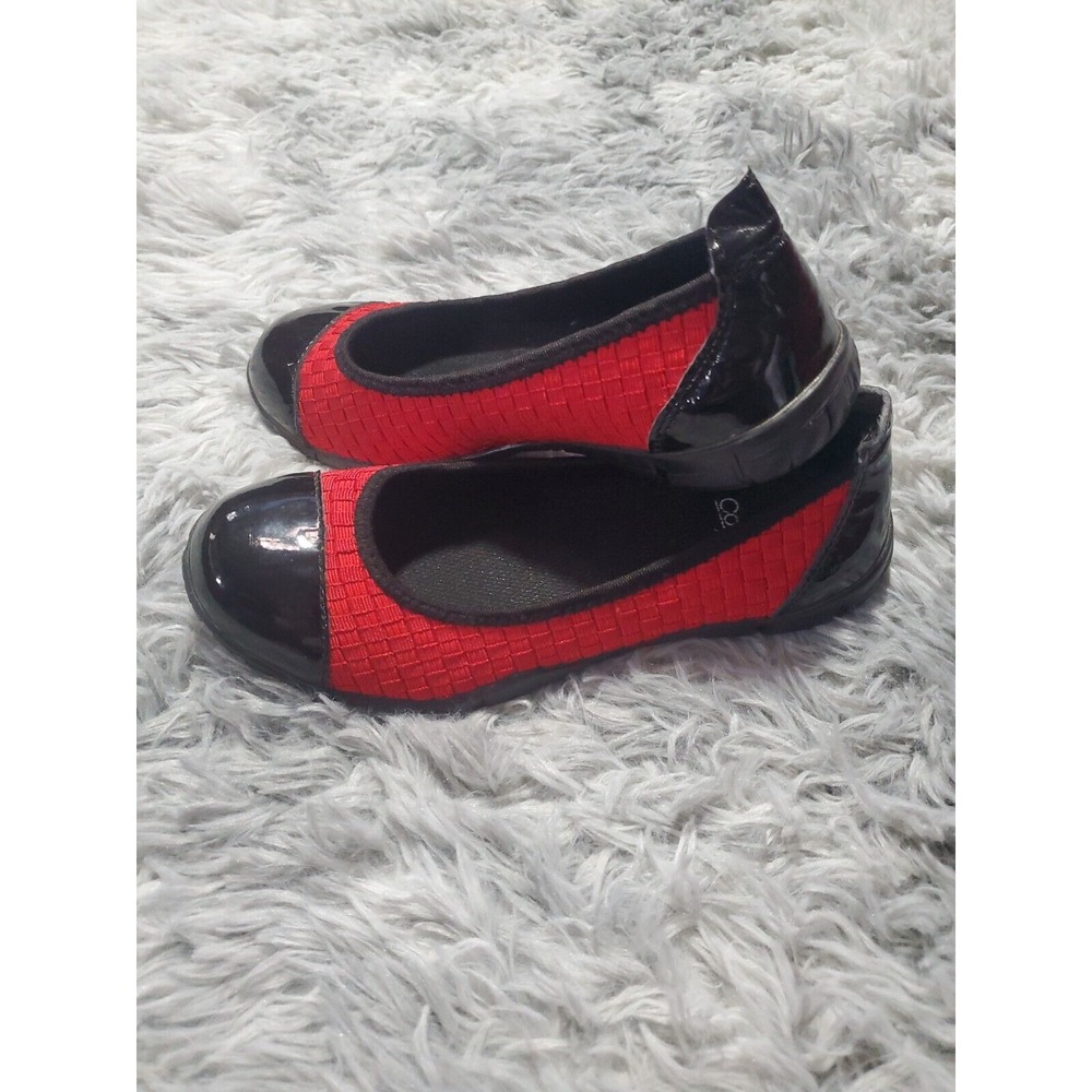 Corkys Coco‎ Women's Black Red Woven Elastic Ballet Flats Made In USA Size 6 EUC
